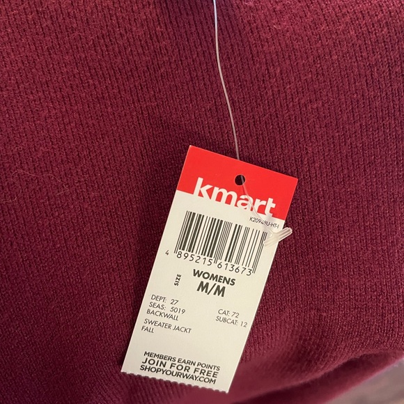 Vintage 90s Basic Editions Maroon Sweater Jacket - Picture 6 of 6